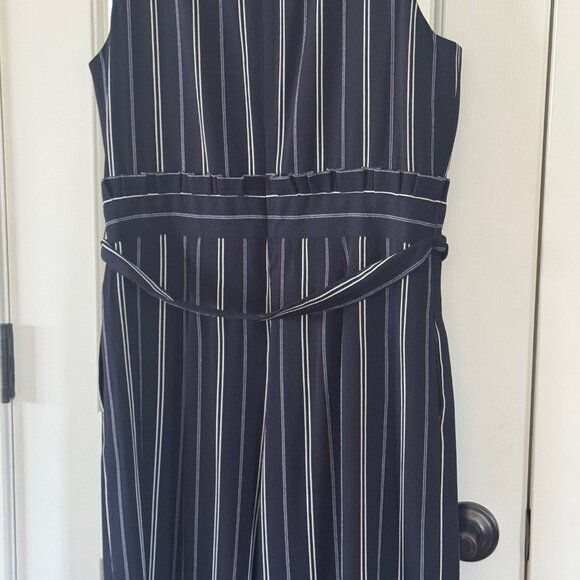 Jessica Howard Womens Navy Blue White Stripe Pantsuit Size 10 - Picture 14 of 15